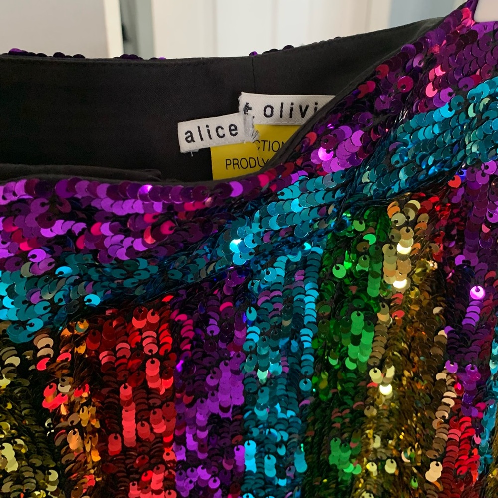 Alice & Olivia multi color sequins pants